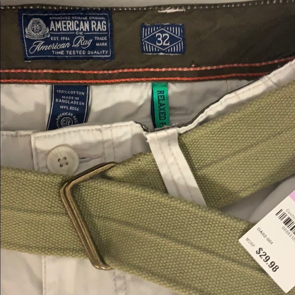 COPY - American Rag Men's Belted Relaxed Cargo Shorts 32